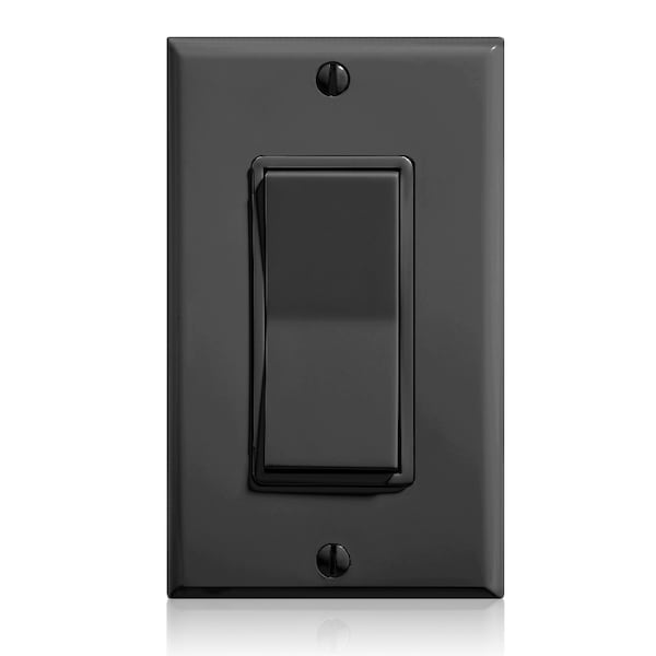 WIRELESS DECORA REMOTE SWITCH SINGLE ROCKER 902MHZ BLACK